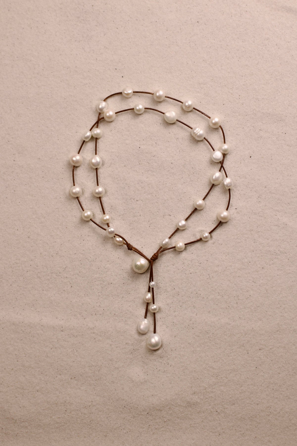 Music Necklace Two Strand White