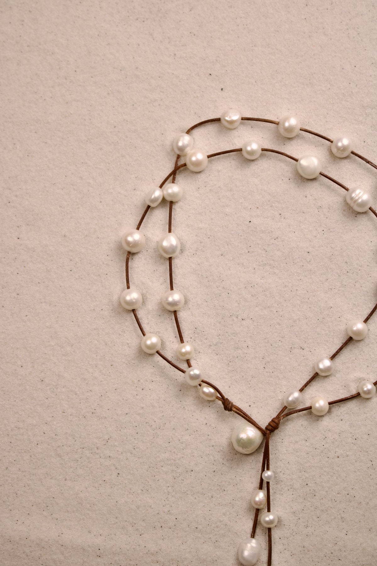 Music Necklace Two Strand White