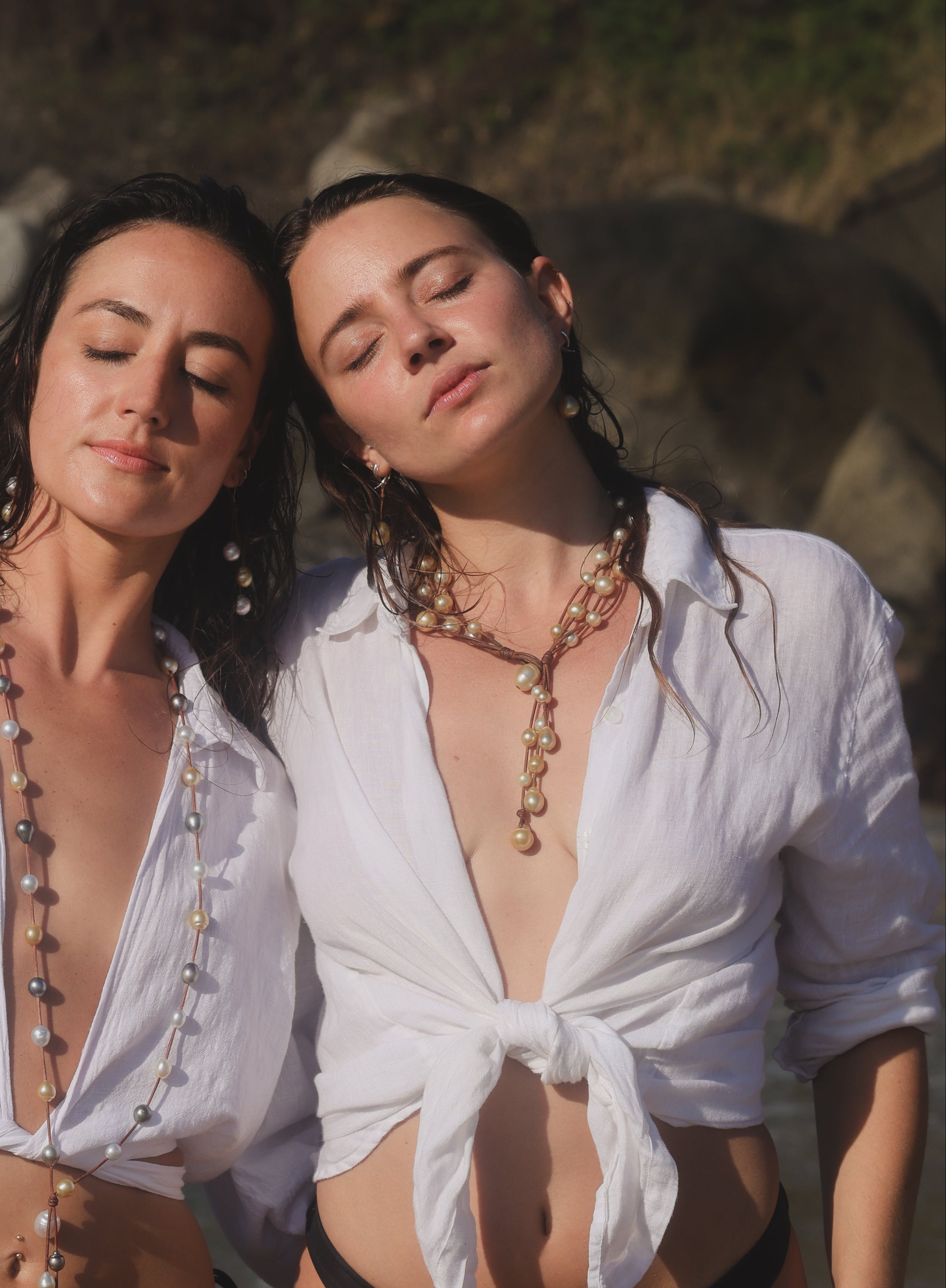 Music Necklace Four Strand Gold