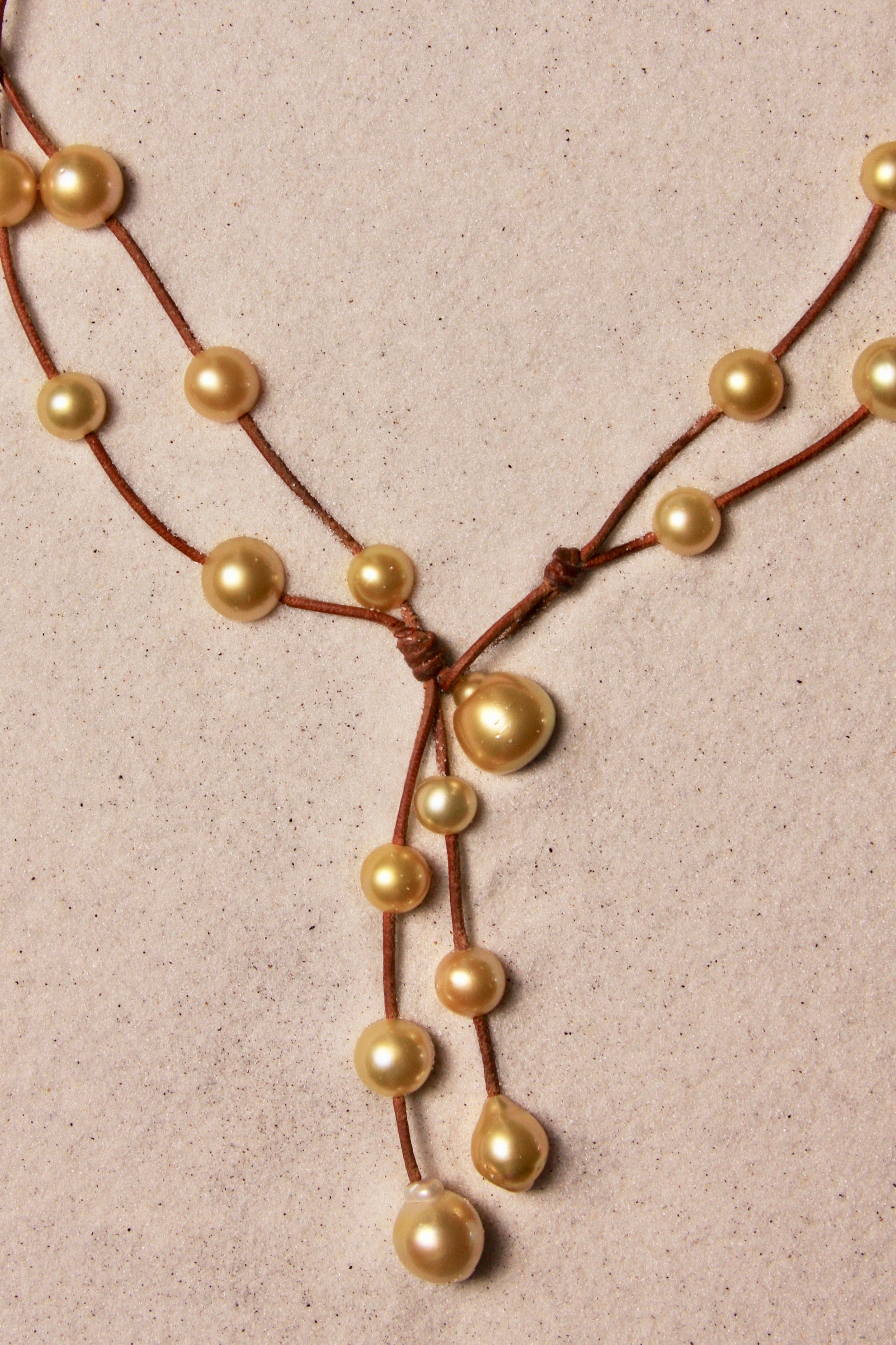 Music Necklace Two Strand Gold