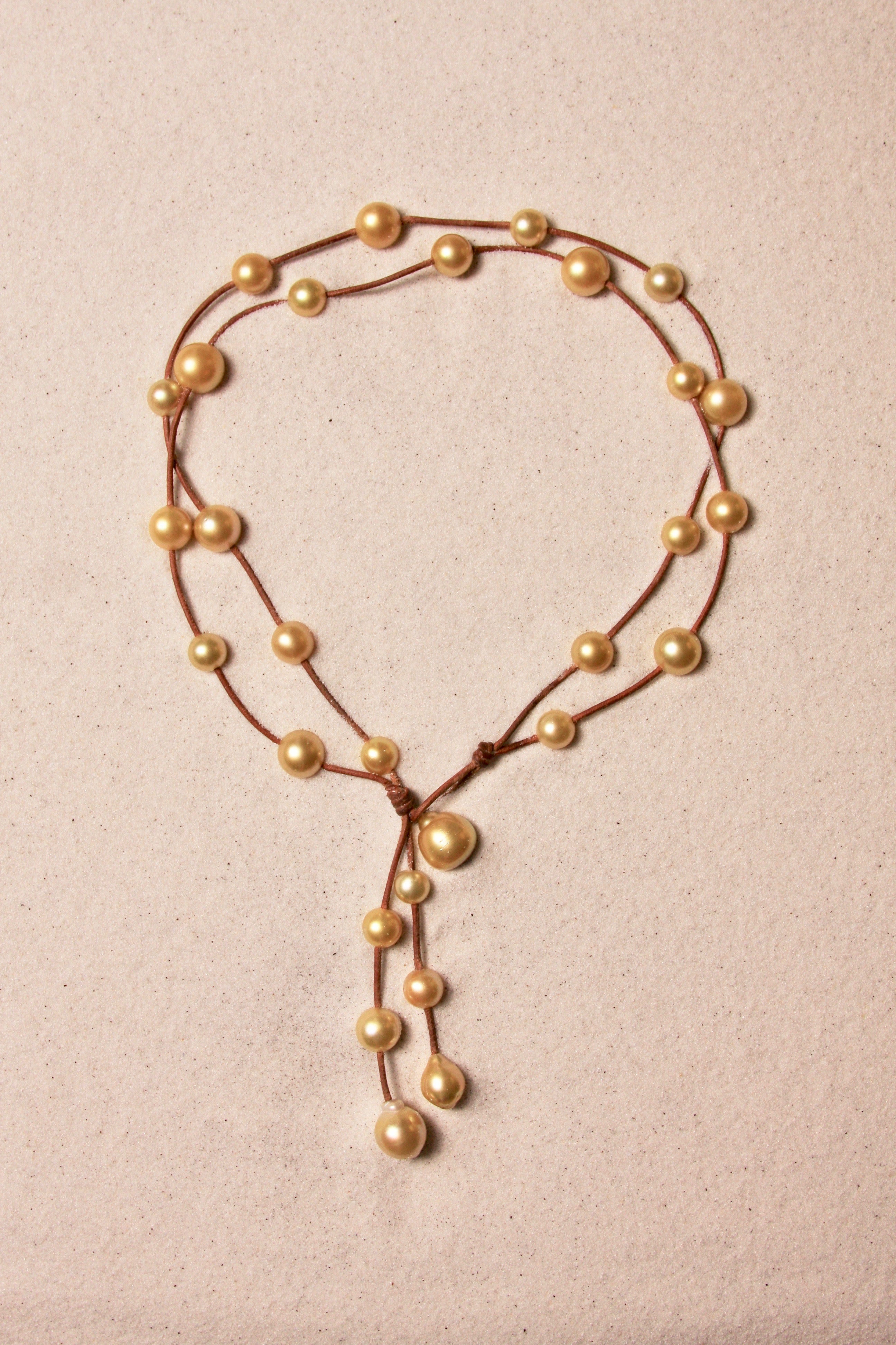 Music Necklace Two Strand Gold