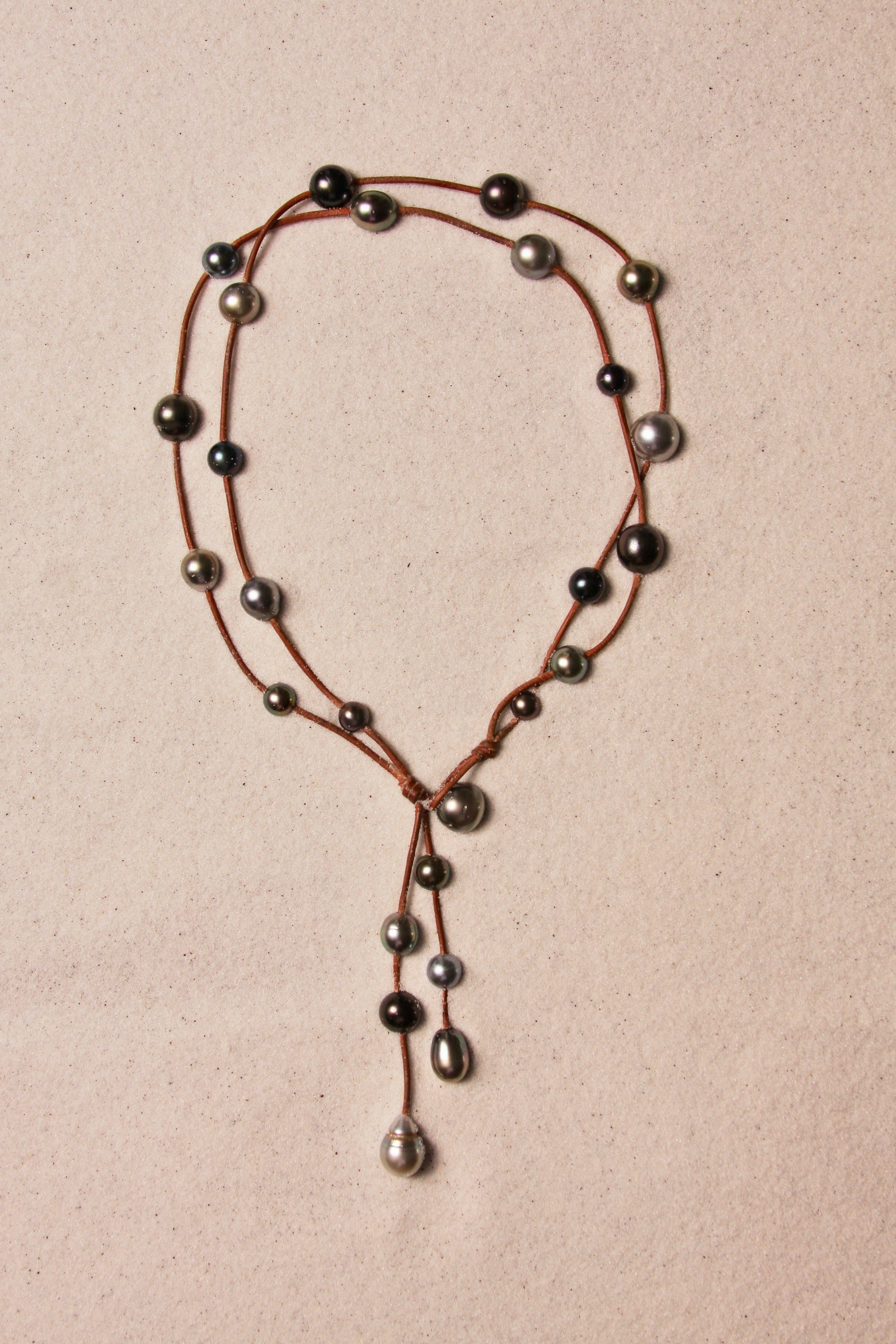 Music Necklace Two Strand Black