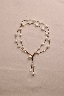 Music Necklace Two Strand White