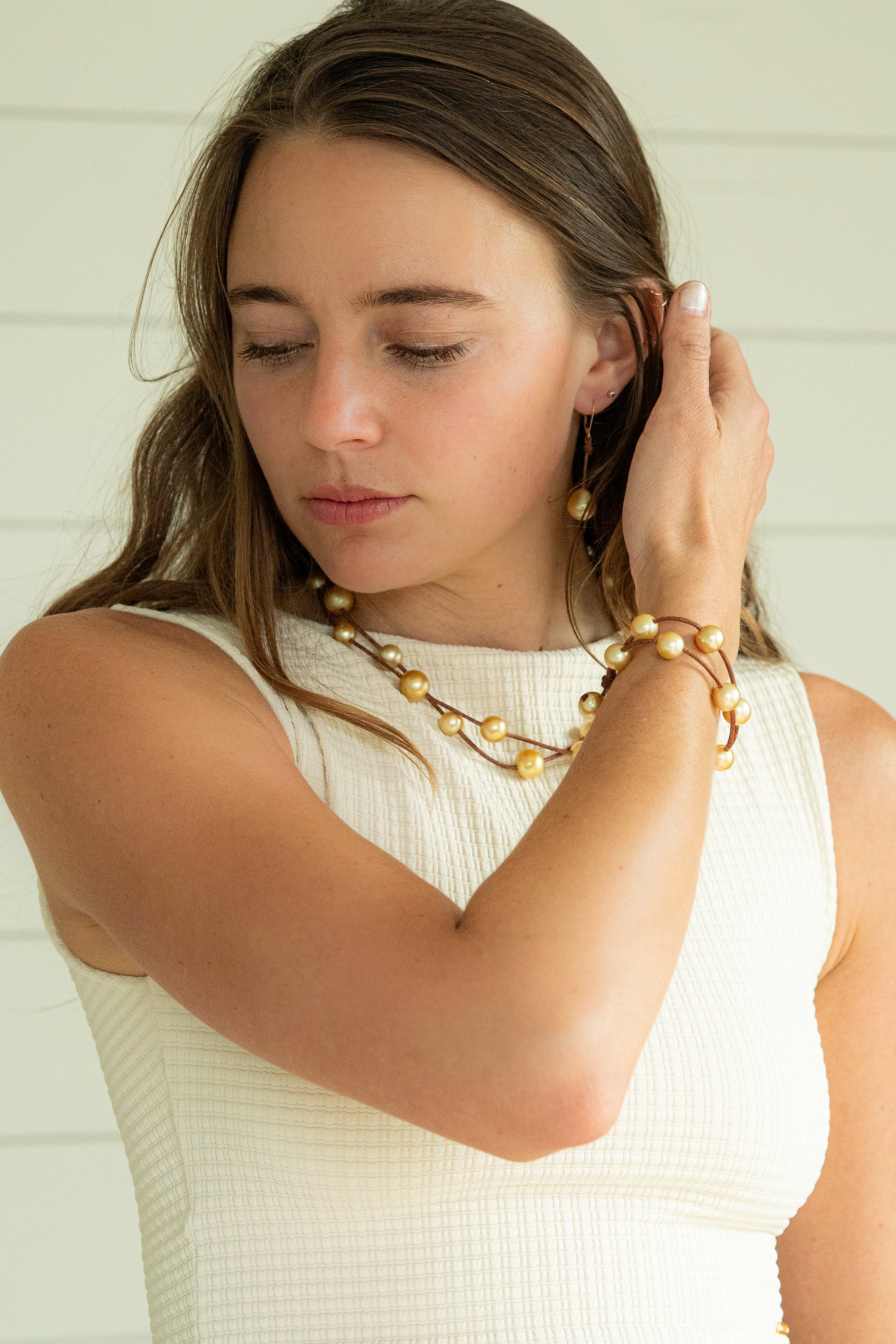 Music Bracelet Two Strand Gold