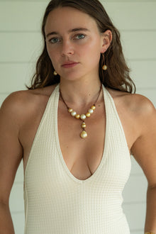 Gold South Sea Drop Earrings
