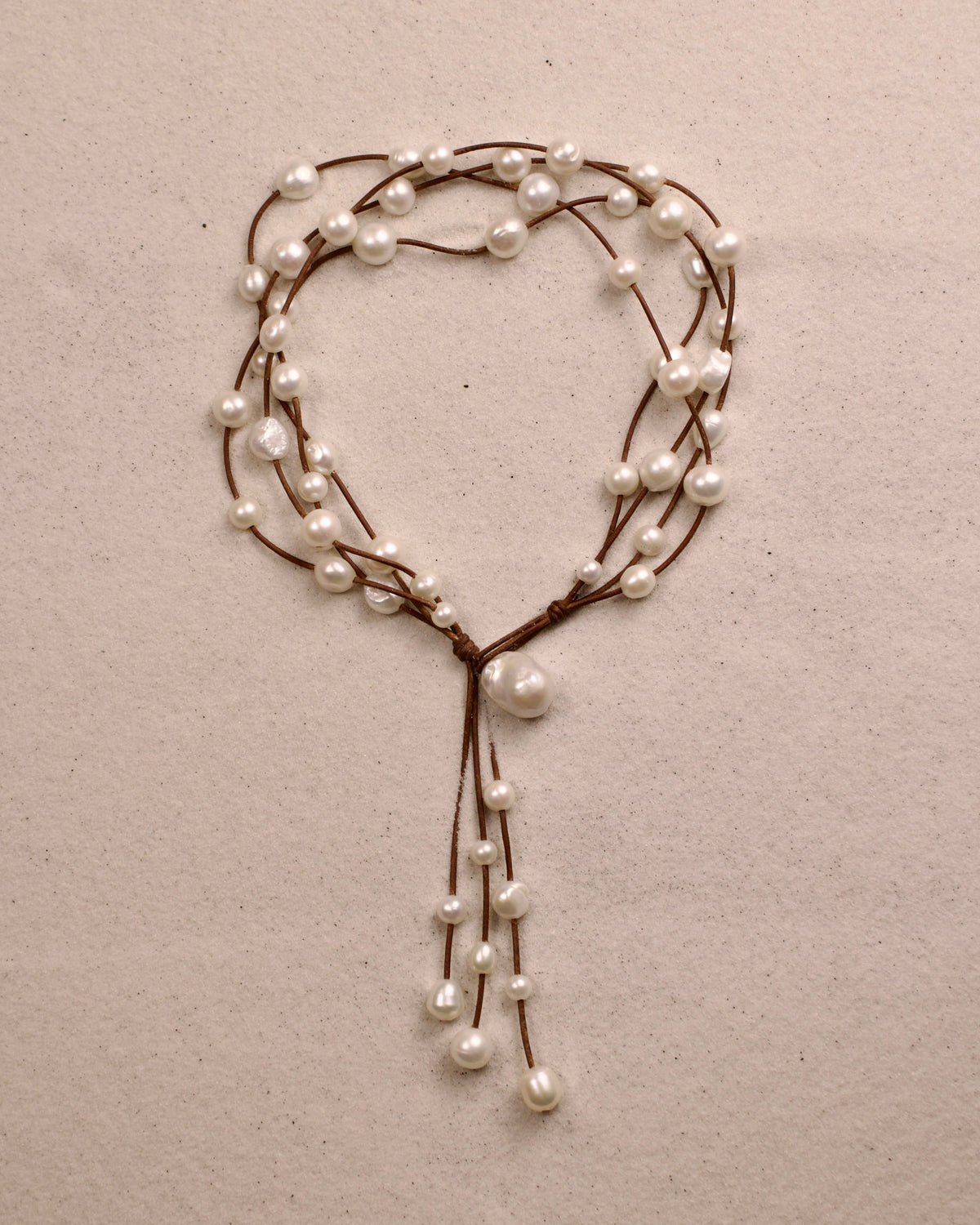 Music Necklace Four Strand White