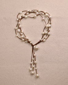 Music Necklace Four Strand White