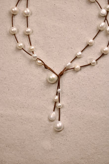Music Necklace Two Strand White