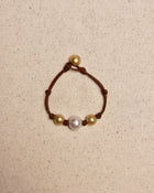 South Sea Gold & White Daisy Bracelet