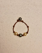 South Sea Gold & Black Tahitian Daisy Bracelet