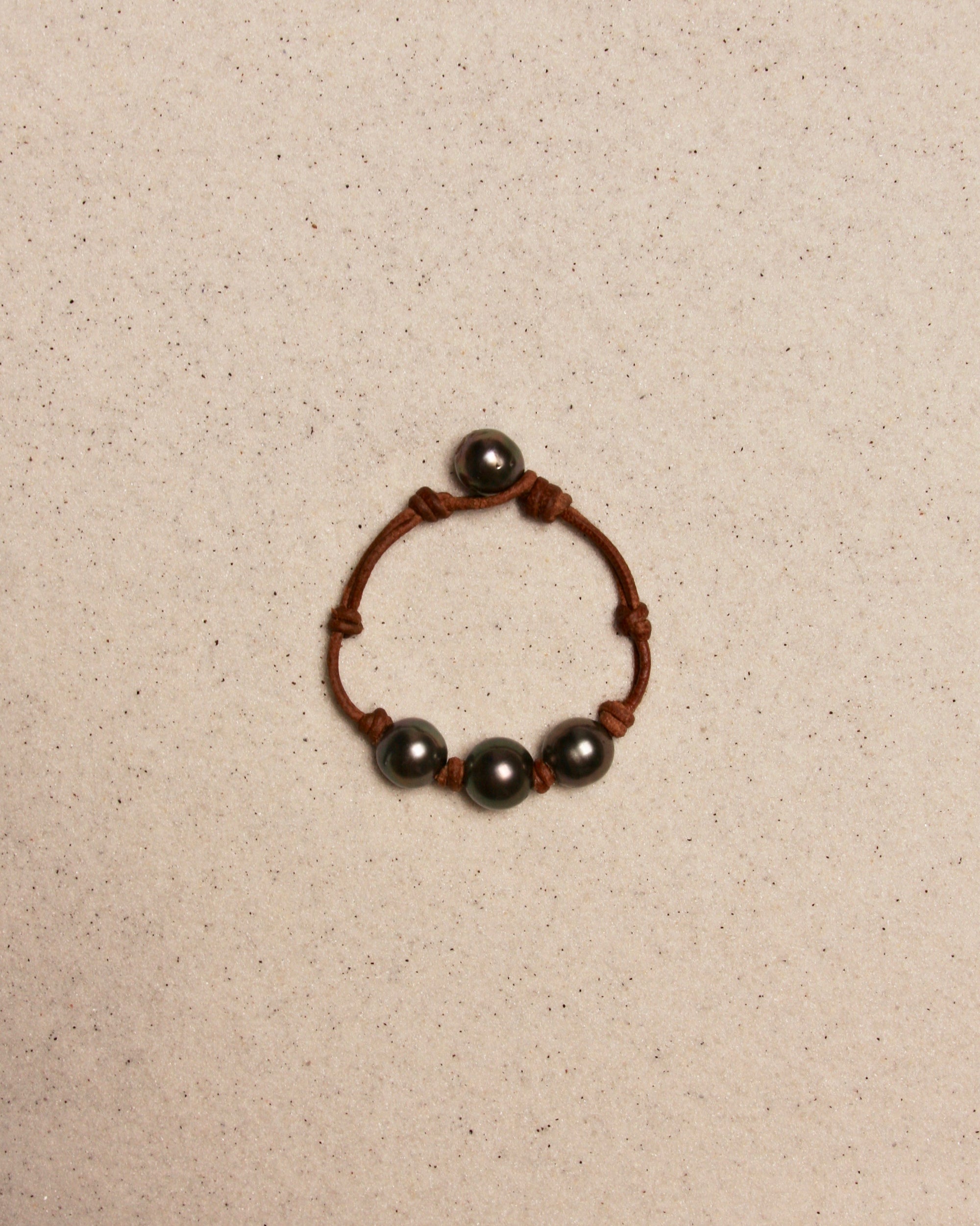 Tahitian Three Pearl Bracelet with Knots