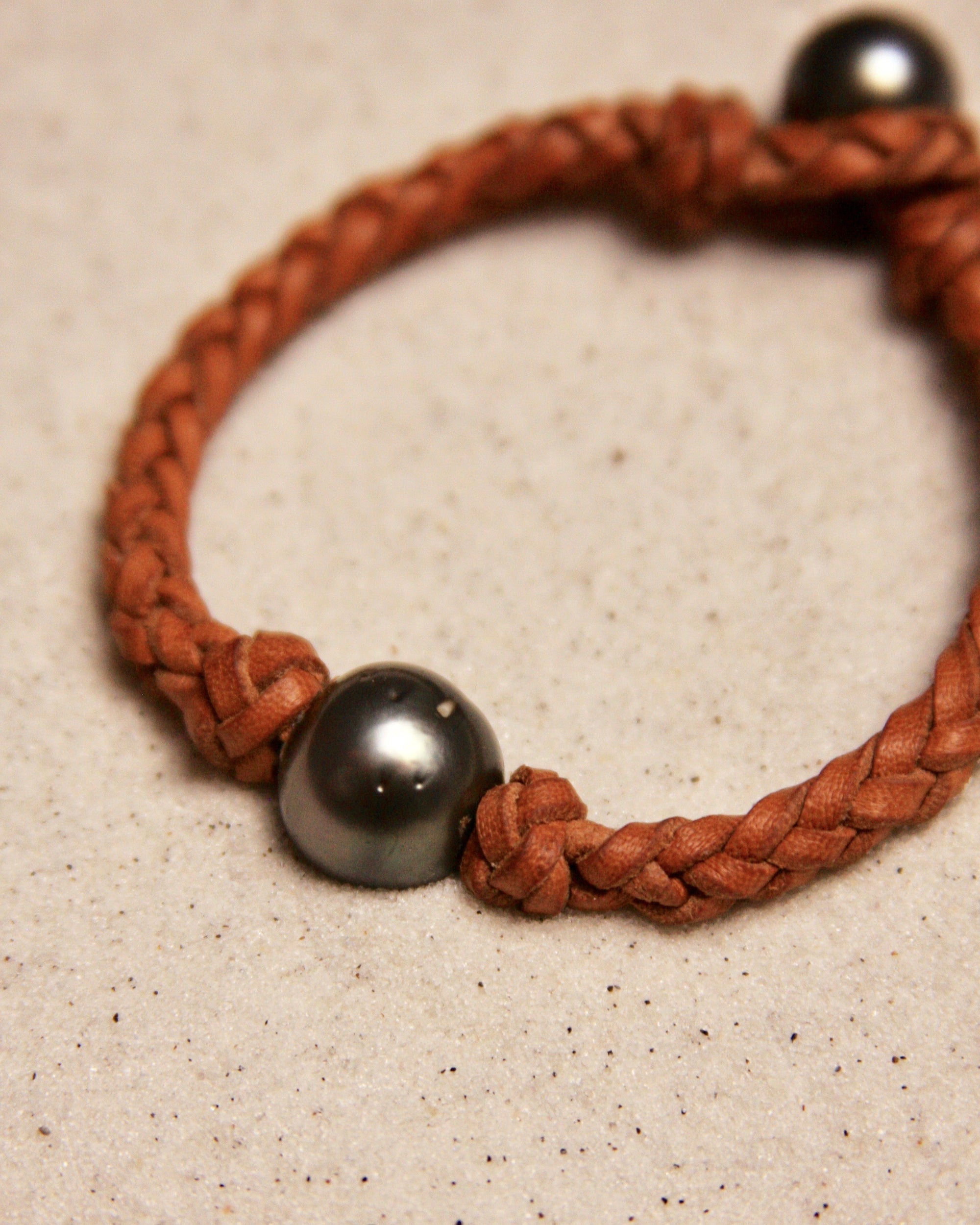 Black Tahitian Single  Braided Bracelet