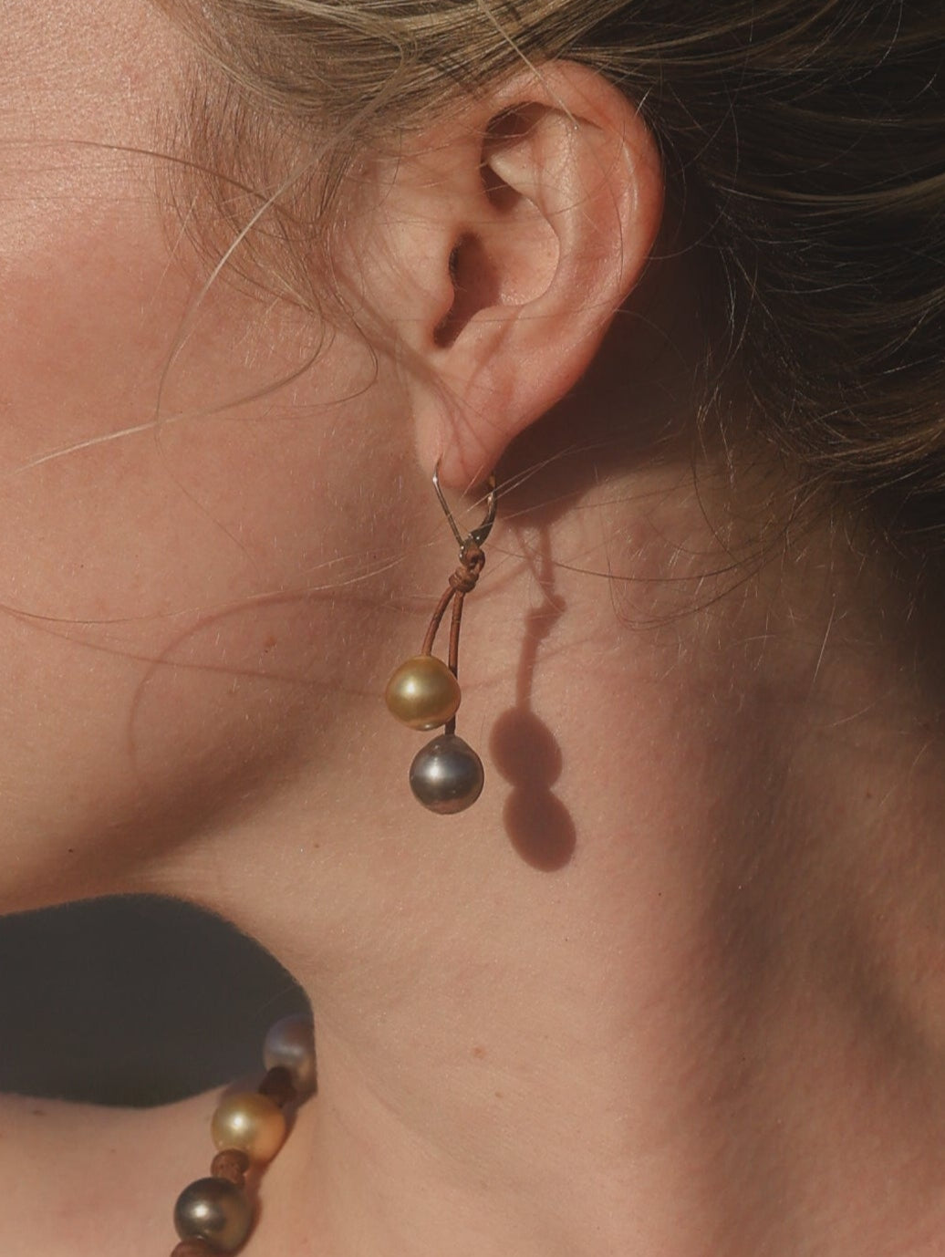 Cherries Earrings Gold & Black