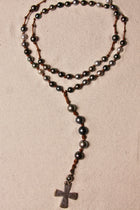 Black Tahitian Rosary With Cross