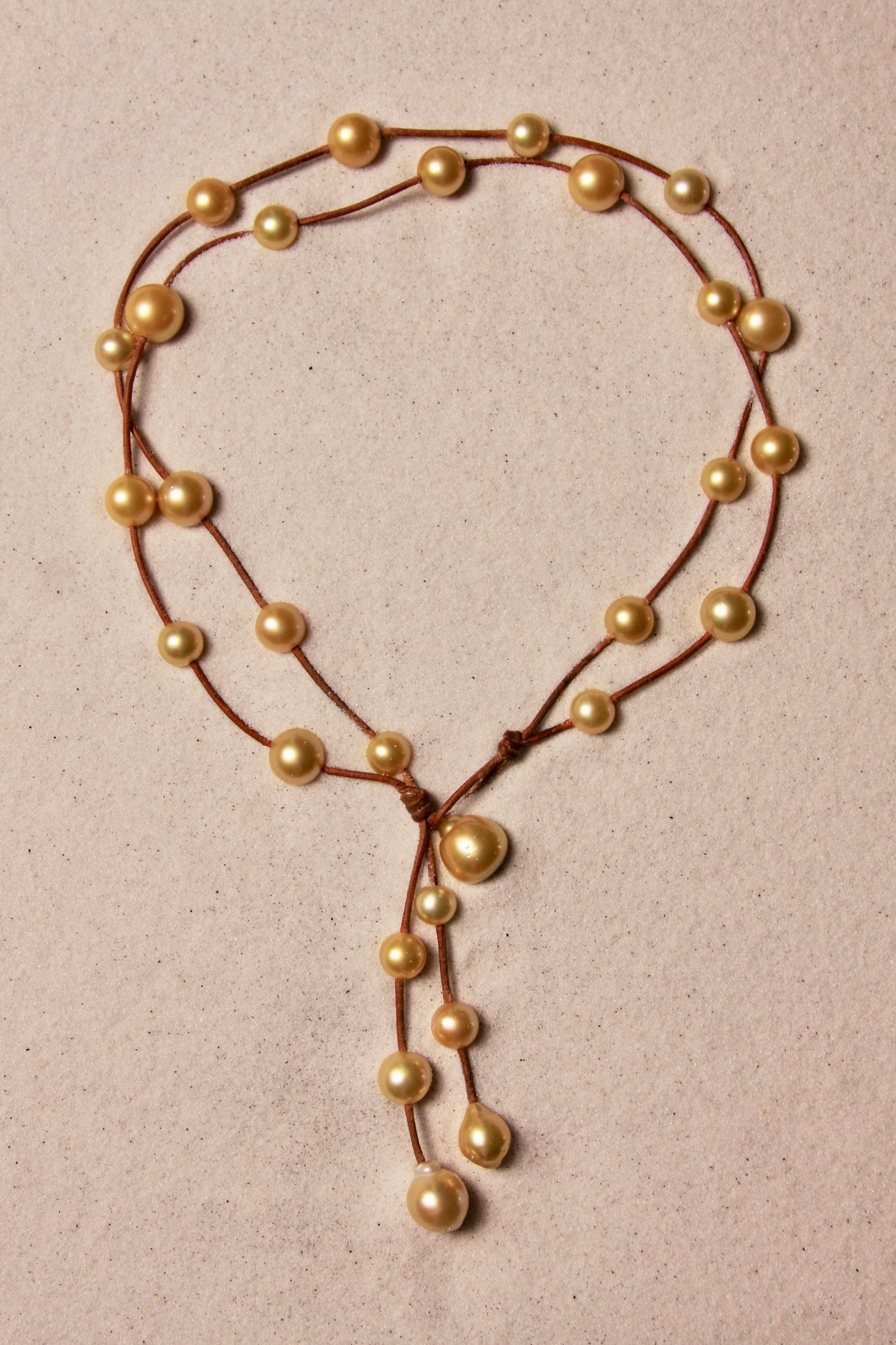 Music Necklace Two Strand Gold