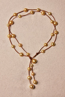 Music Necklace Two Strand Gold