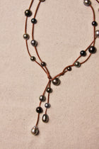 Music Necklace Two Strand Black