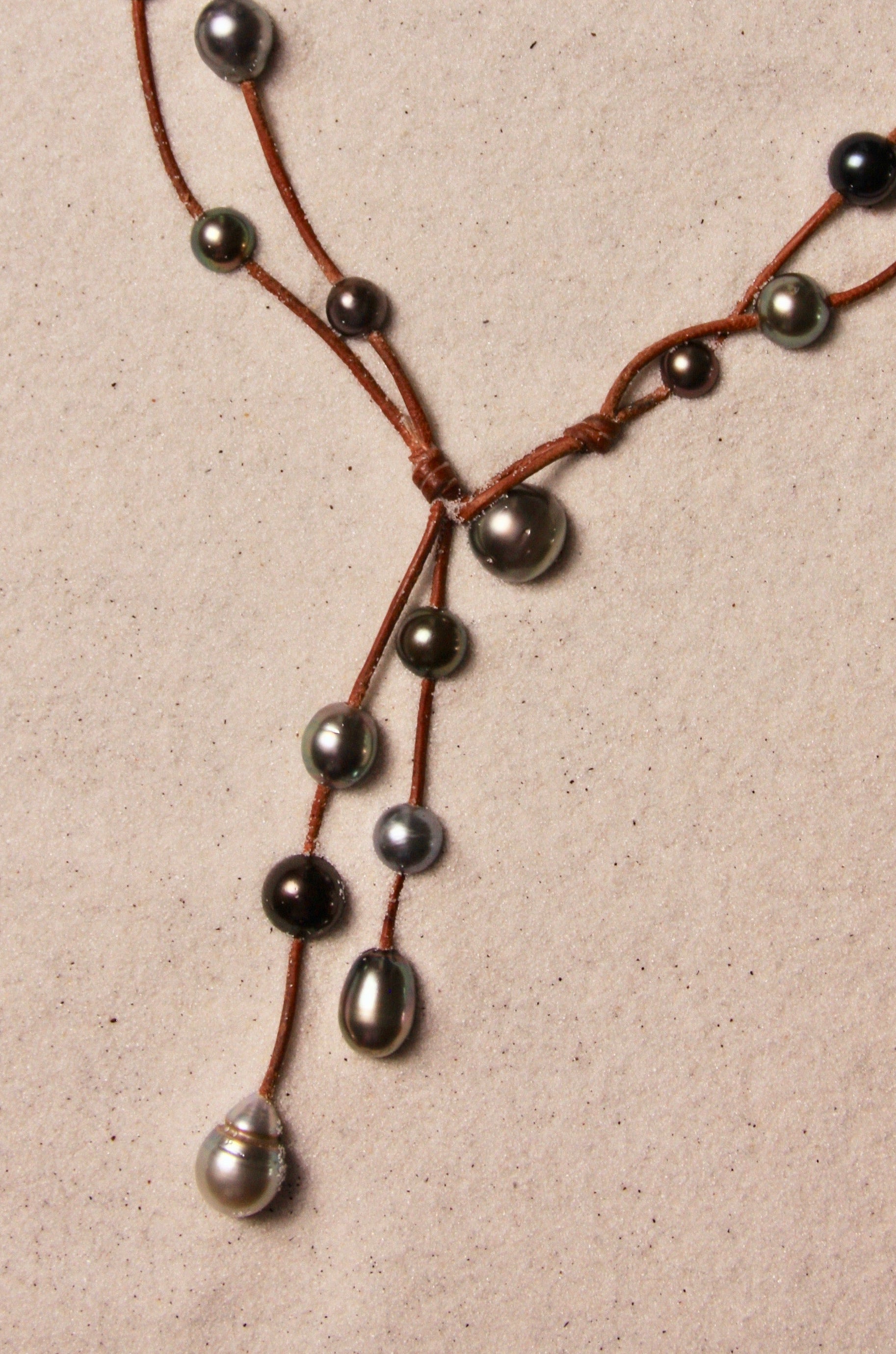 Music Necklace Two Strand Black