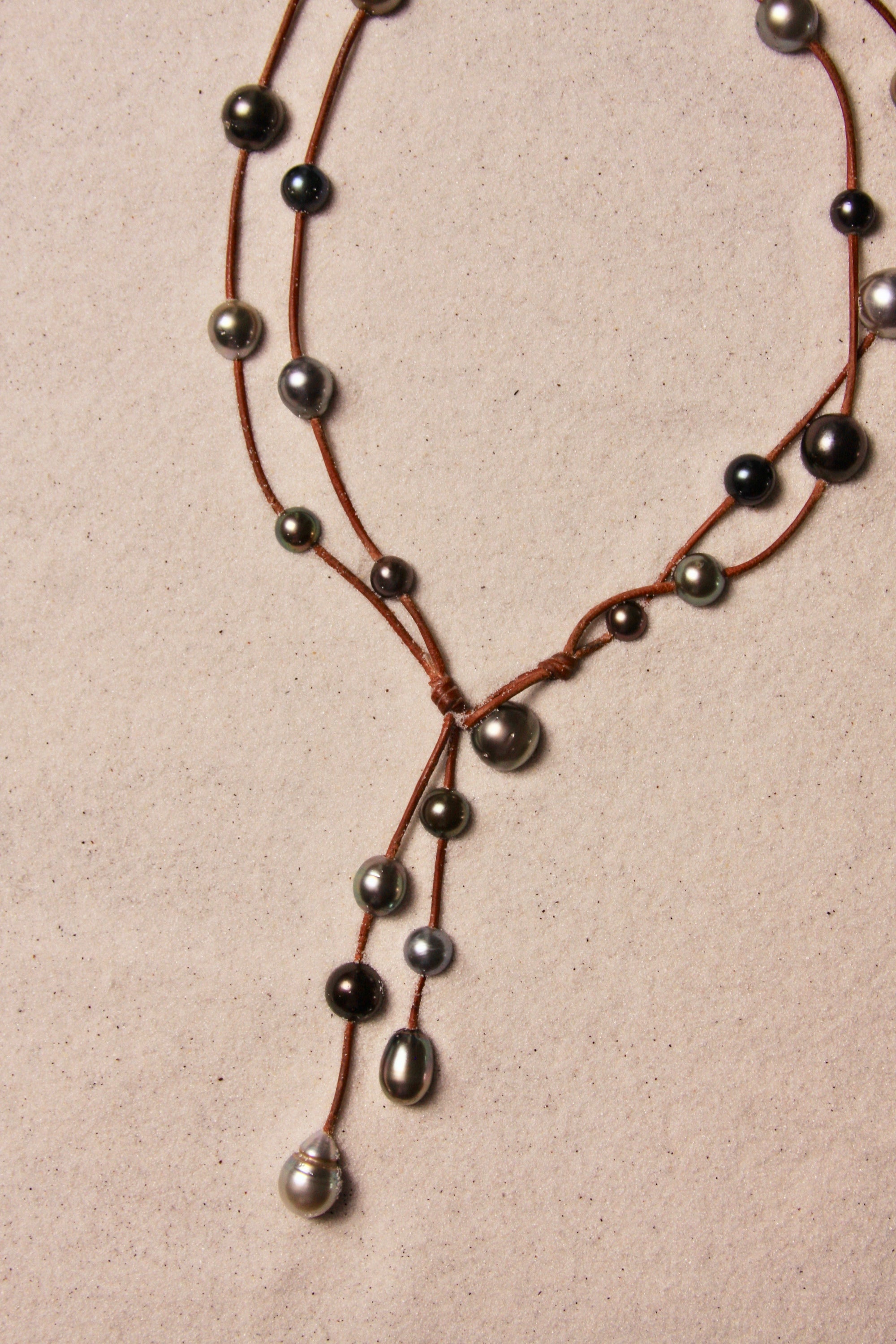 Music Necklace Two Strand Black