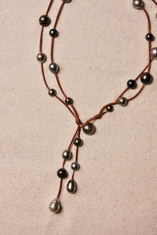 Music Necklace Two Strand Black