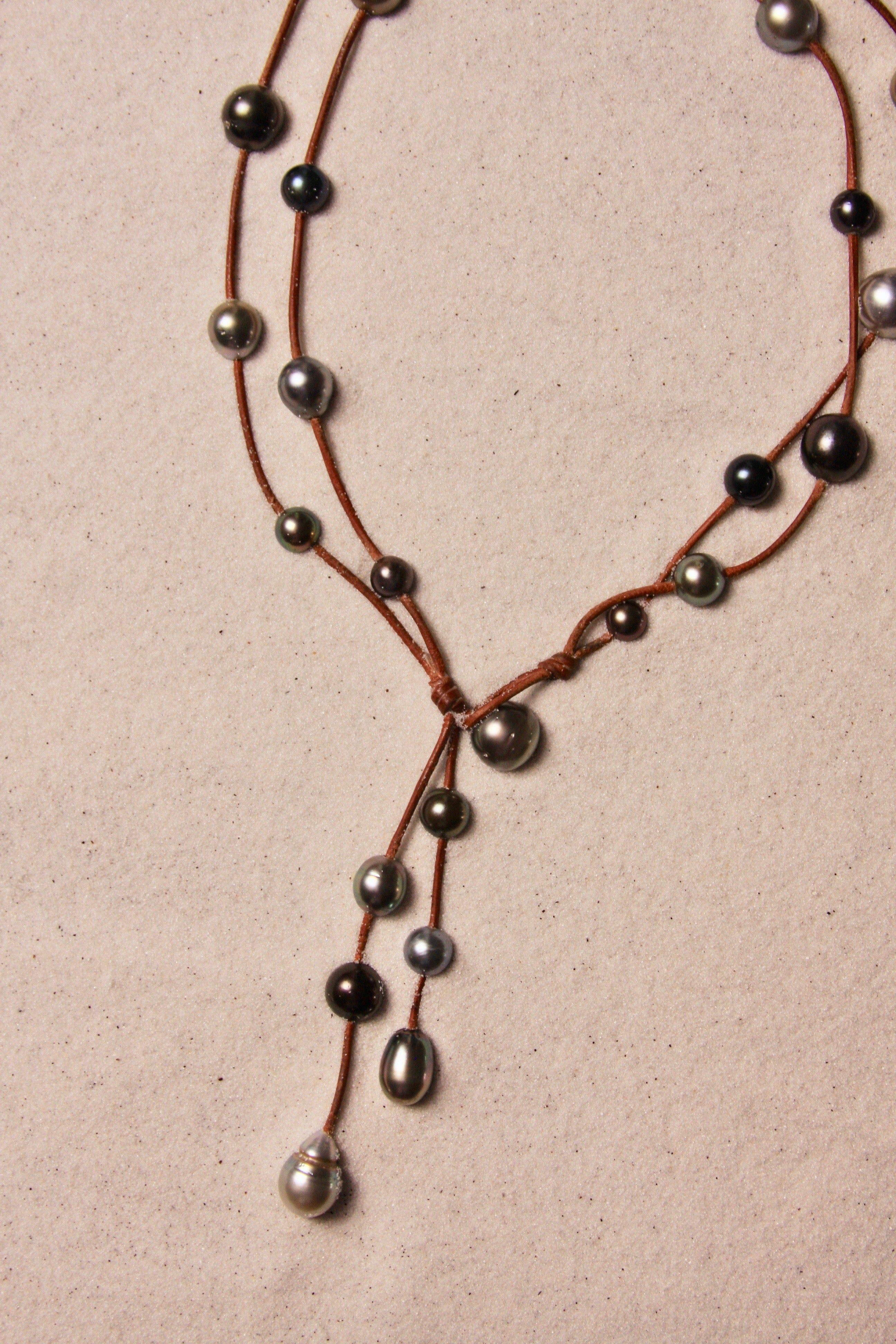 Music Necklace Two Strand Black