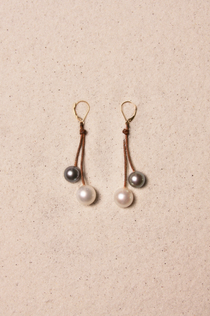 Cherries Earrings Platinum & White
