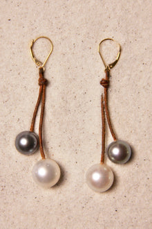 Cherries Earrings Platinum & White