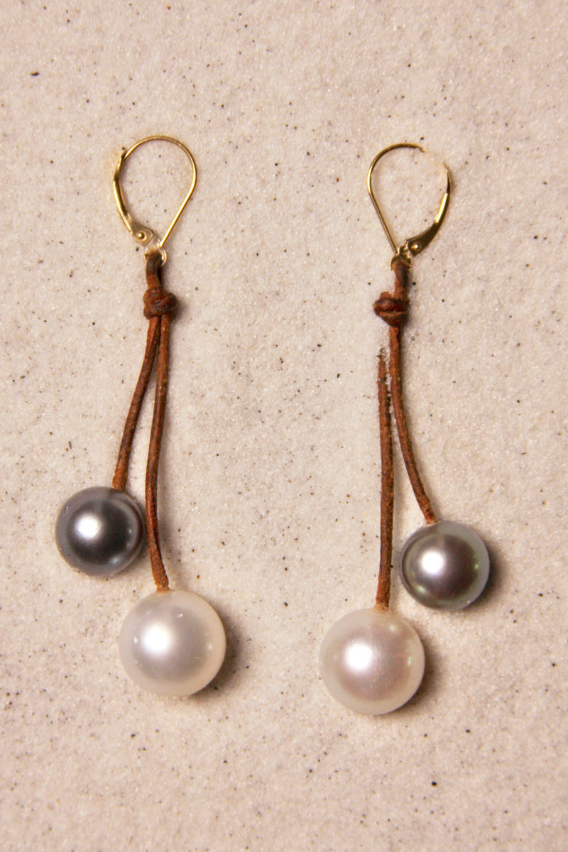 Cherries Earrings Platinum & White
