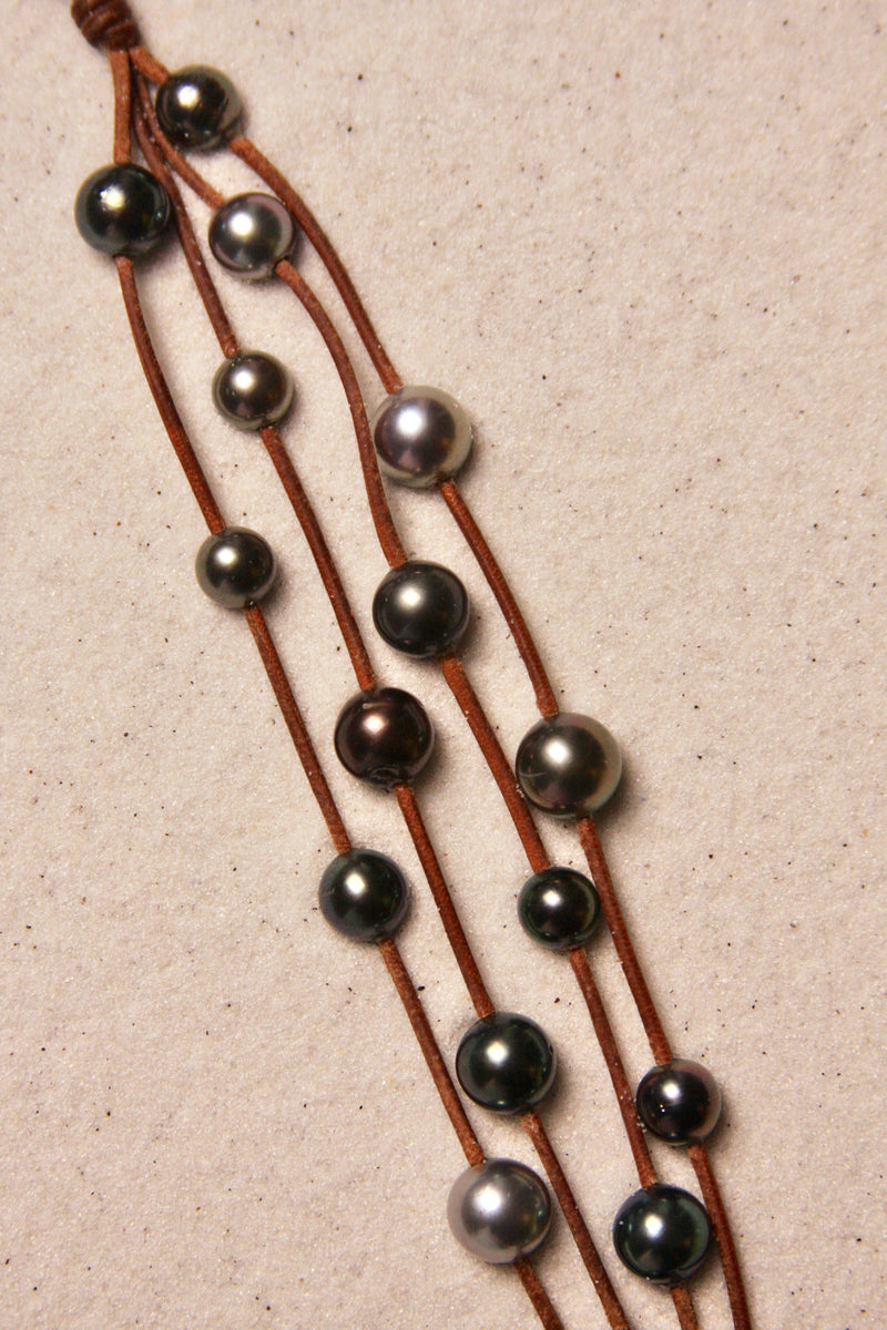 Music Bracelet Four Strand Black