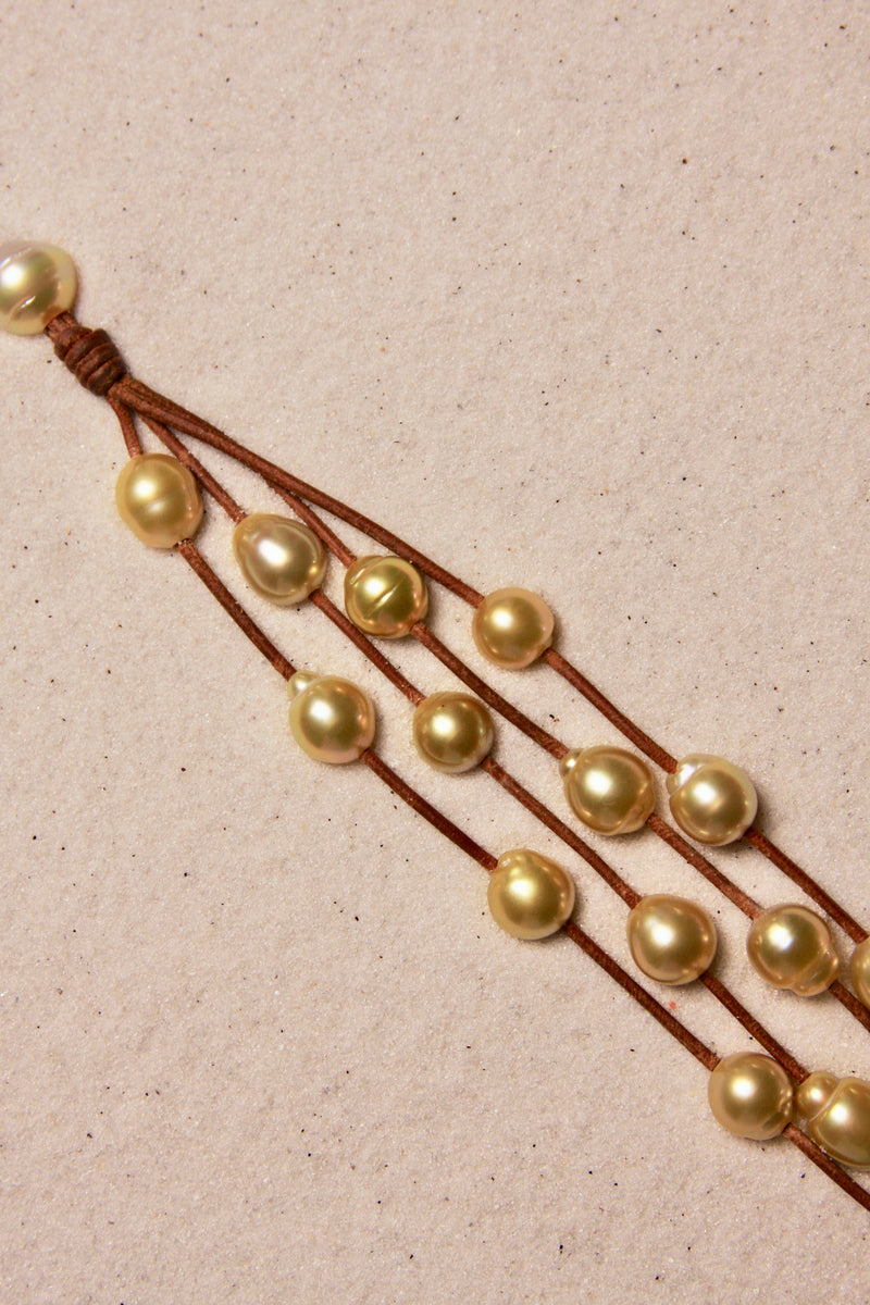 Music Bracelet Four Strand Gold