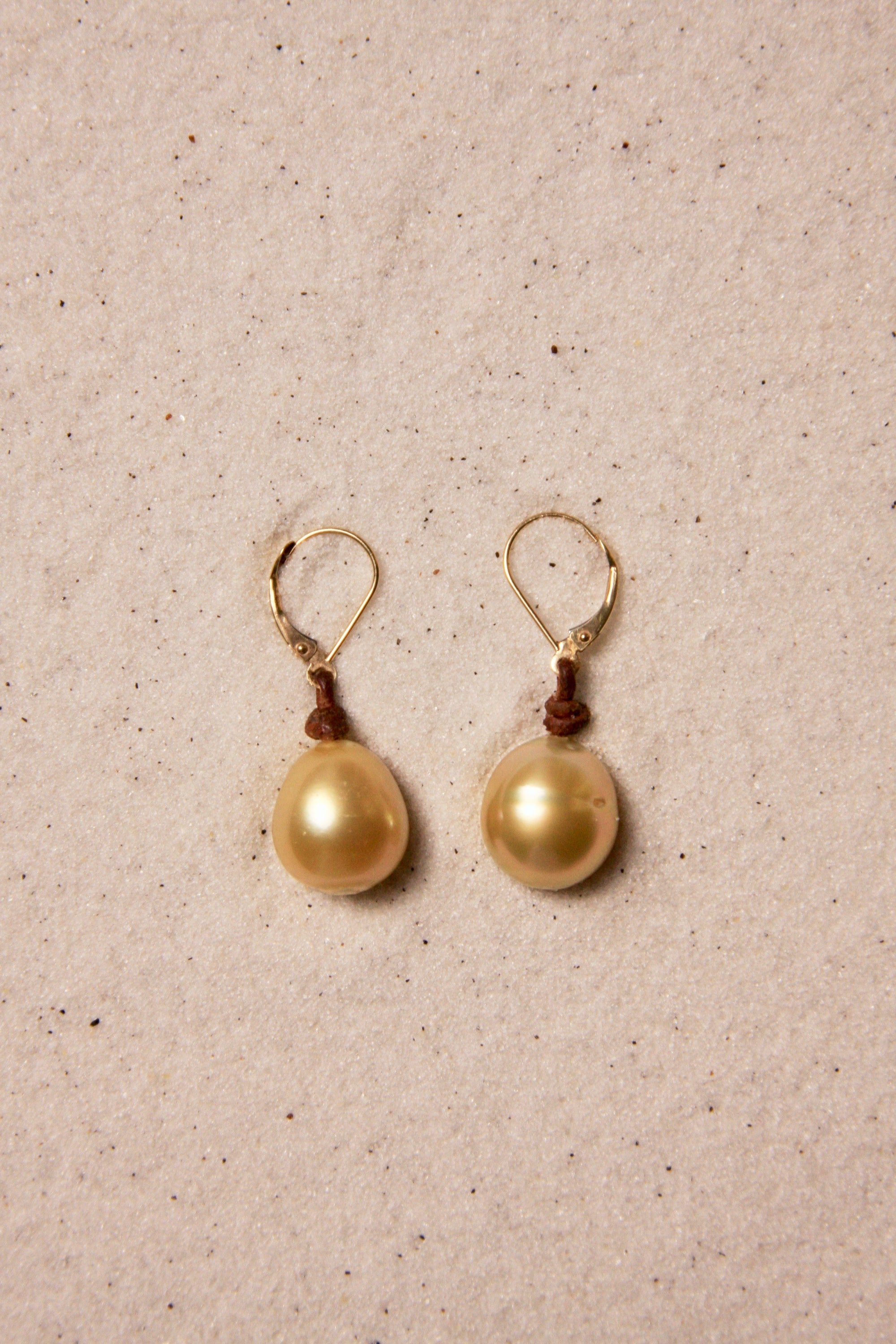 Gold South Sea Drop Earrings