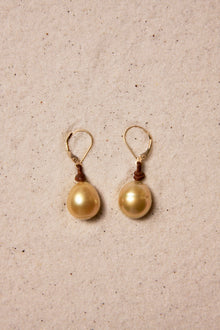 Gold South Sea Drop Earrings