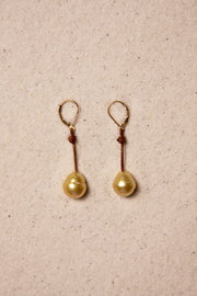 Gold South Sea Drop Earrings