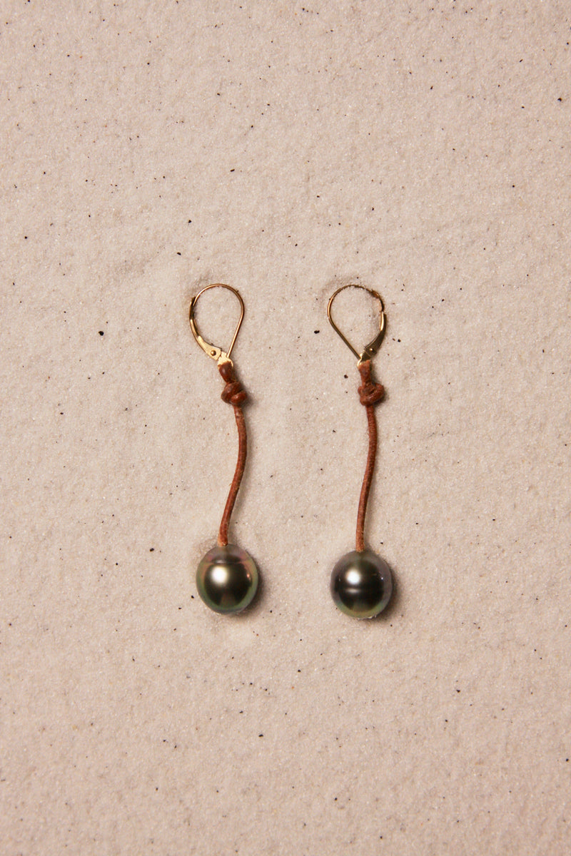 Black Tahitian Drop Earrings