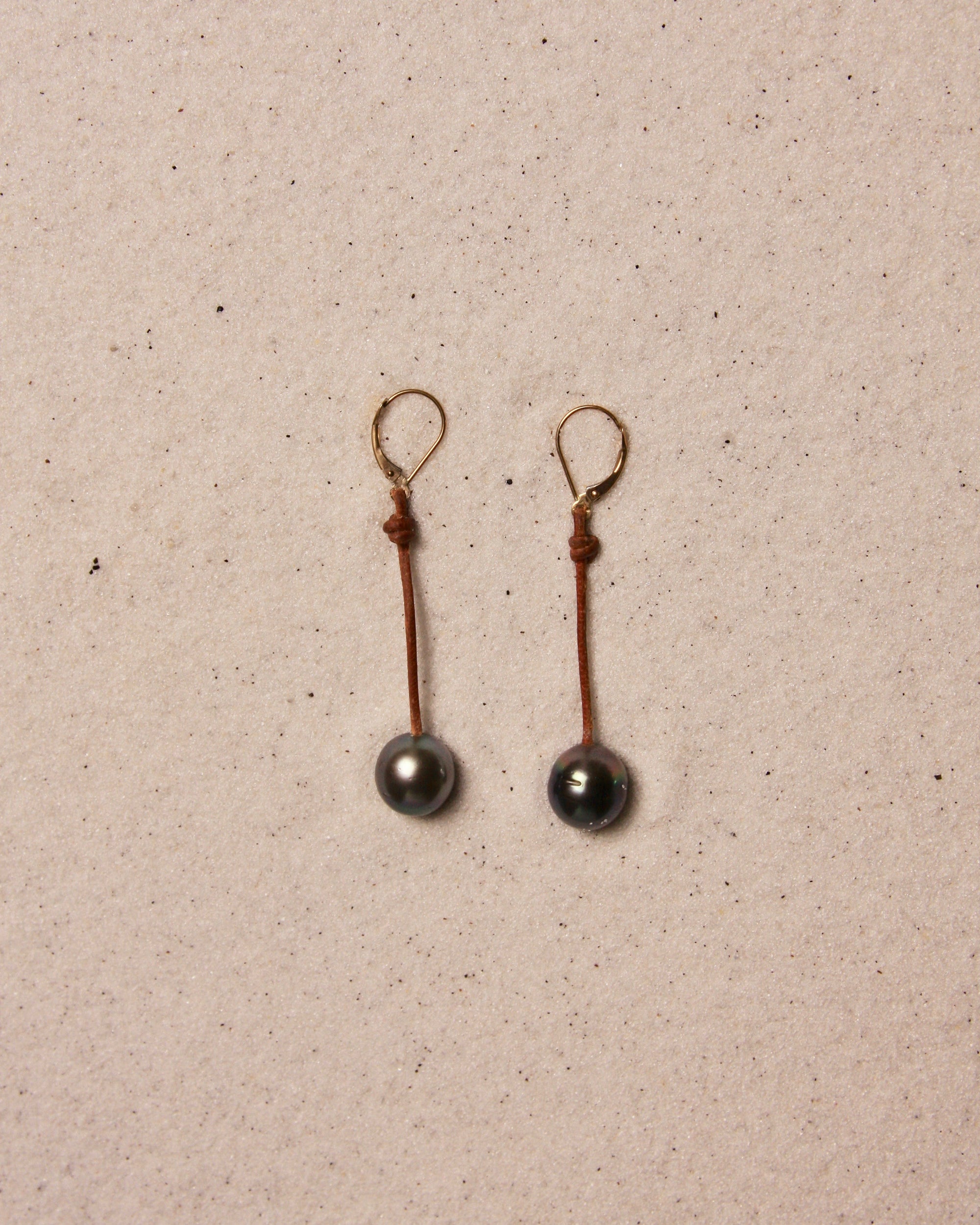 Black Tahitian Drop Earrings 12-13 mm  1.