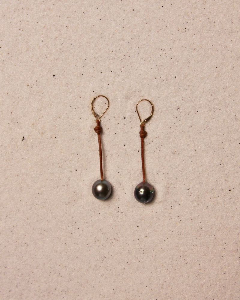 Black Tahitian Drop Earrings 12-13 mm  1.