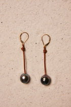 Black Tahitian Drop Earrings 12-13 mm  1.