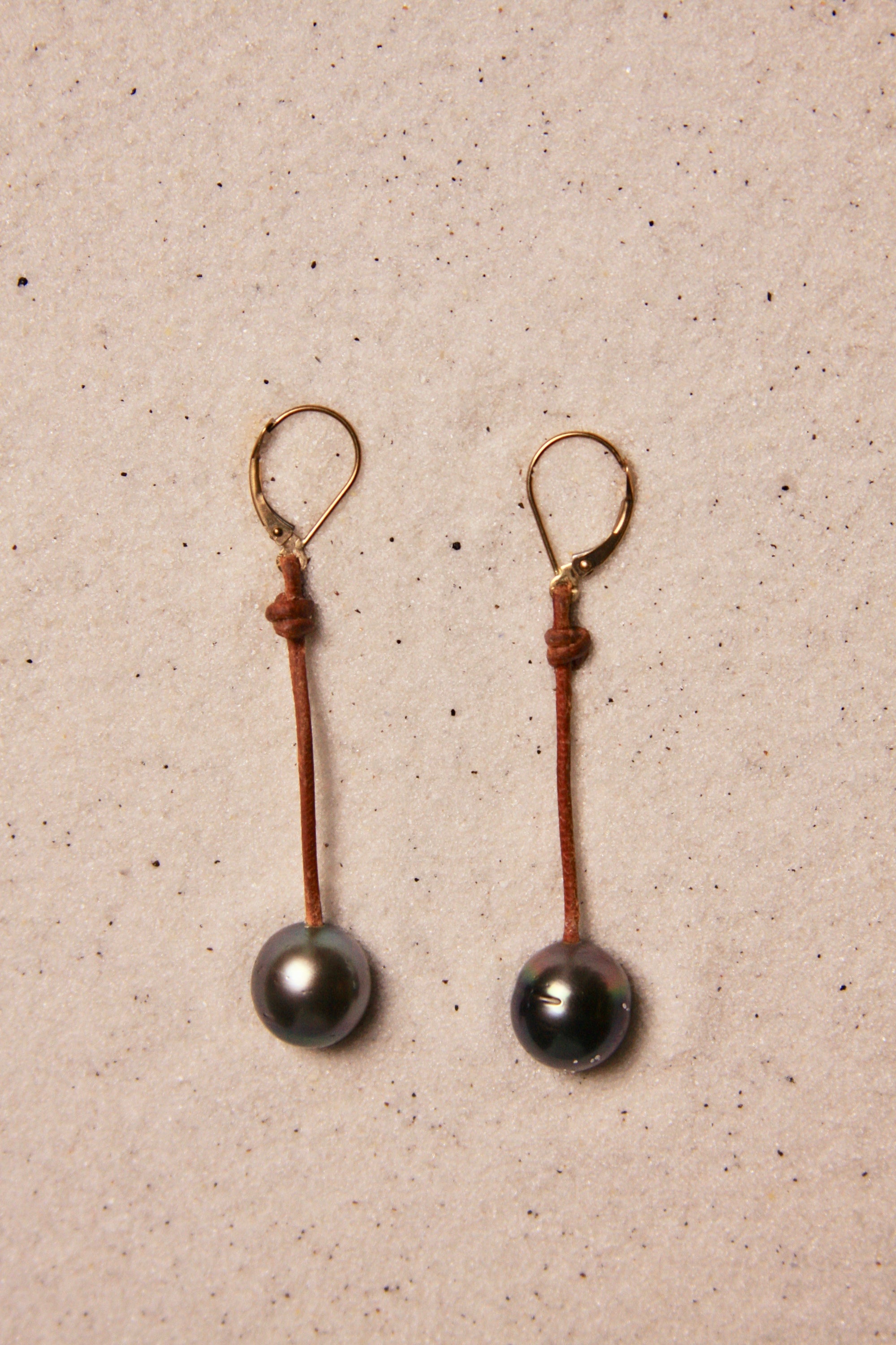 Black Tahitian Drop Earrings 12-13 mm  1.