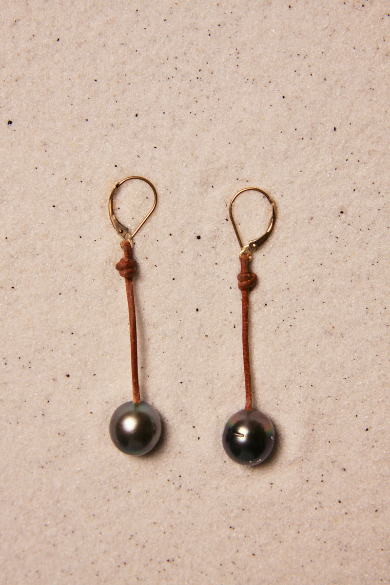 Black Tahitian Drop Earrings 12-13 mm  1.