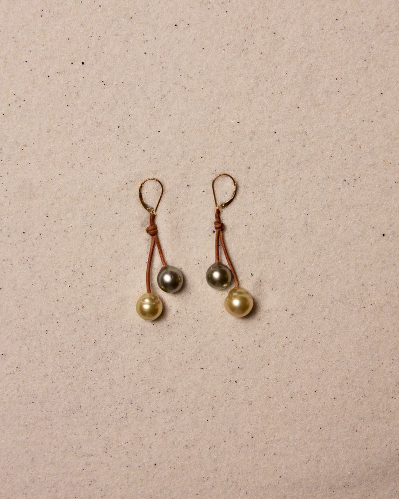 Cherries Earrings Gold & Black