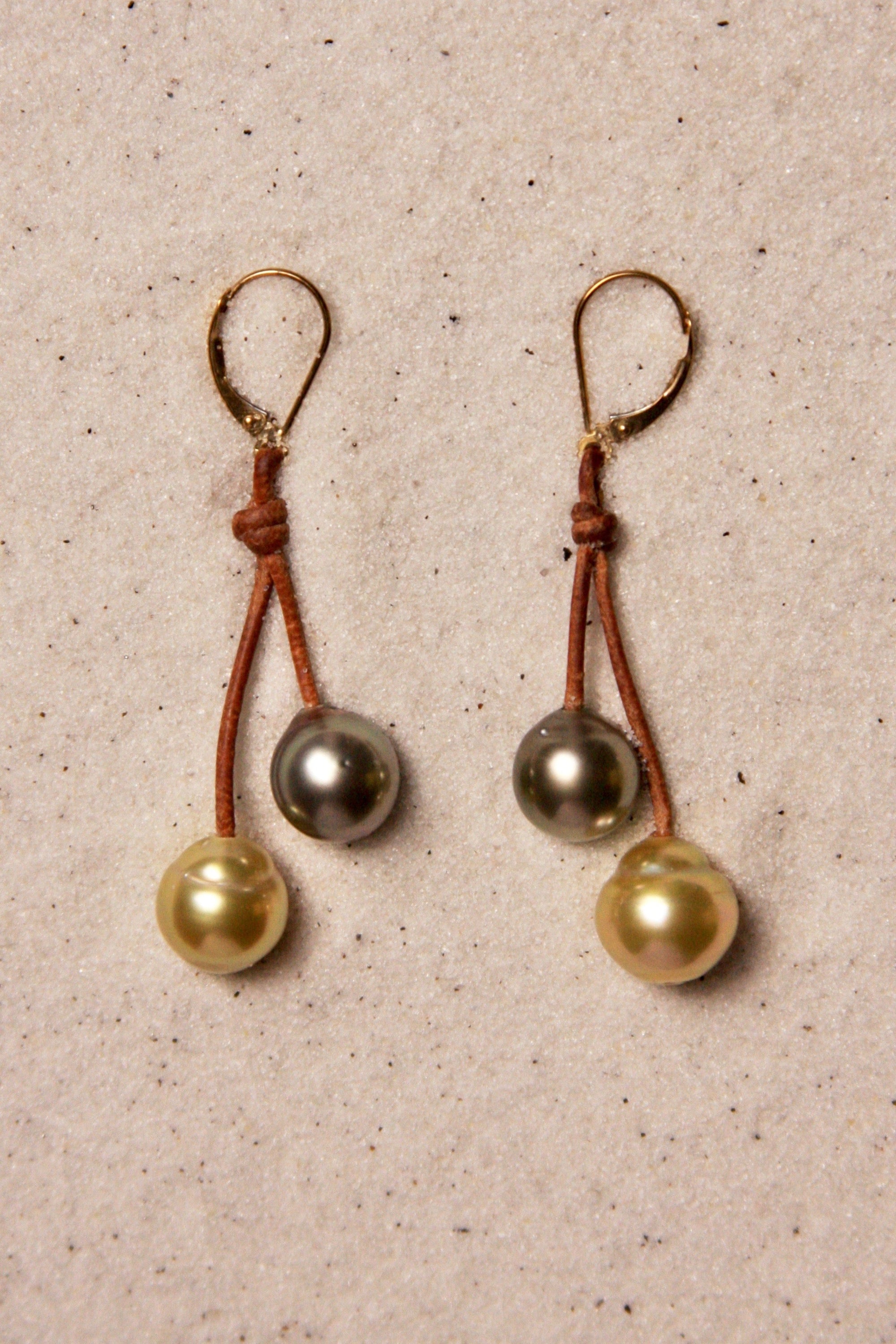 Cherries Earrings Gold & Black