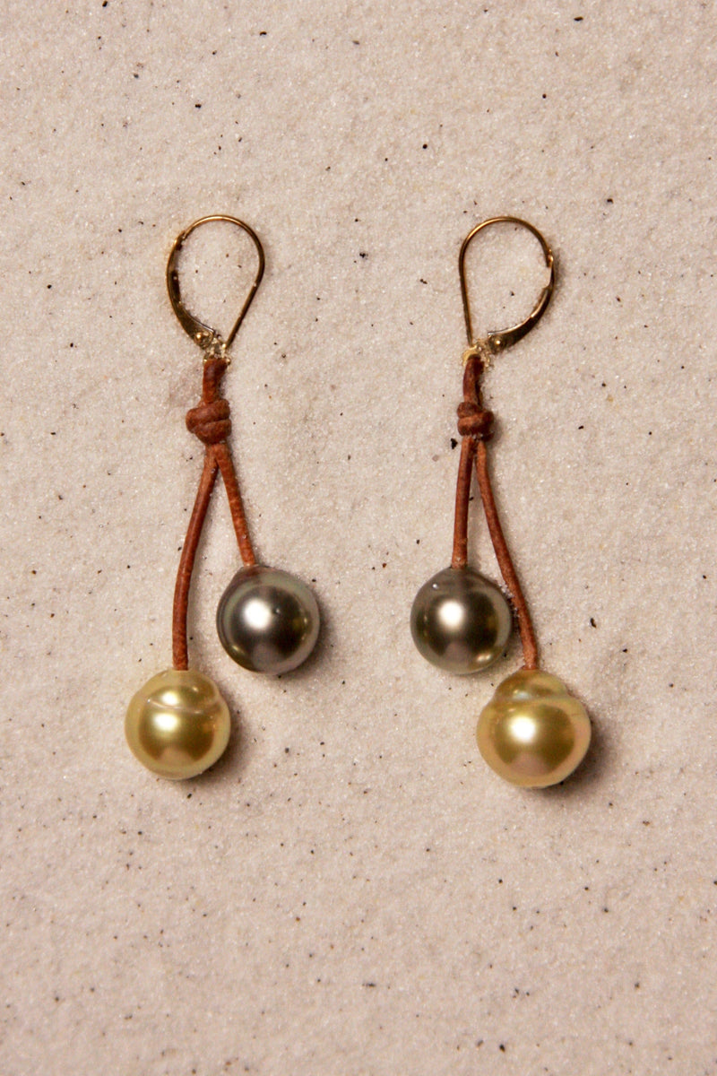 Cherries Earrings Gold & Black