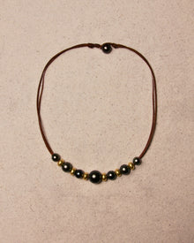Black Tahitian & Gold Choker